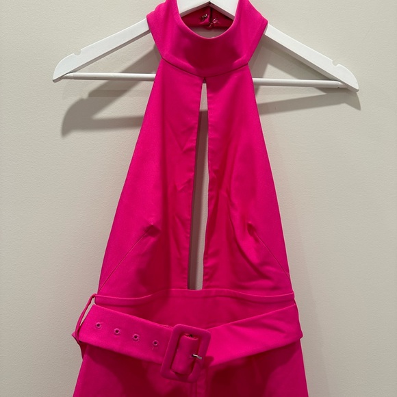 Michael Costello x Revolve Zadie Rodeo Barbie Hot Pink Jumpsuit NYE New Years - Picture 8 of 15